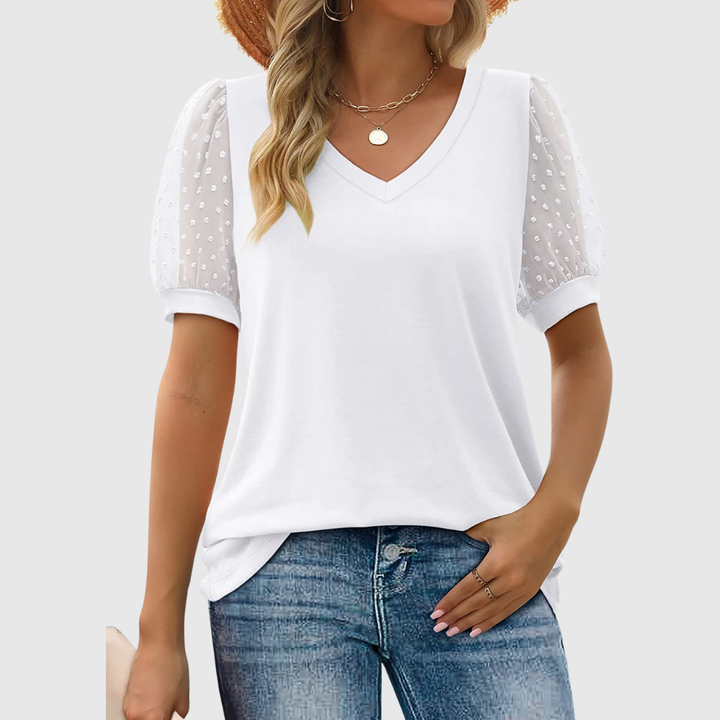 DAHLIA | SHEER SLEEVE TOP