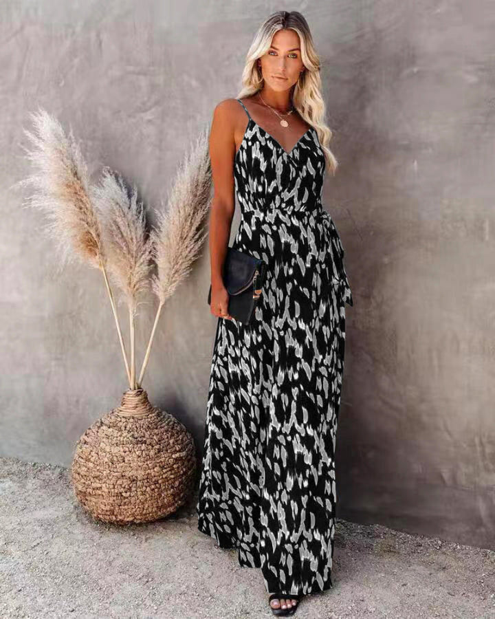 Women's Printed Spaghetti Strap Maxi Dress
