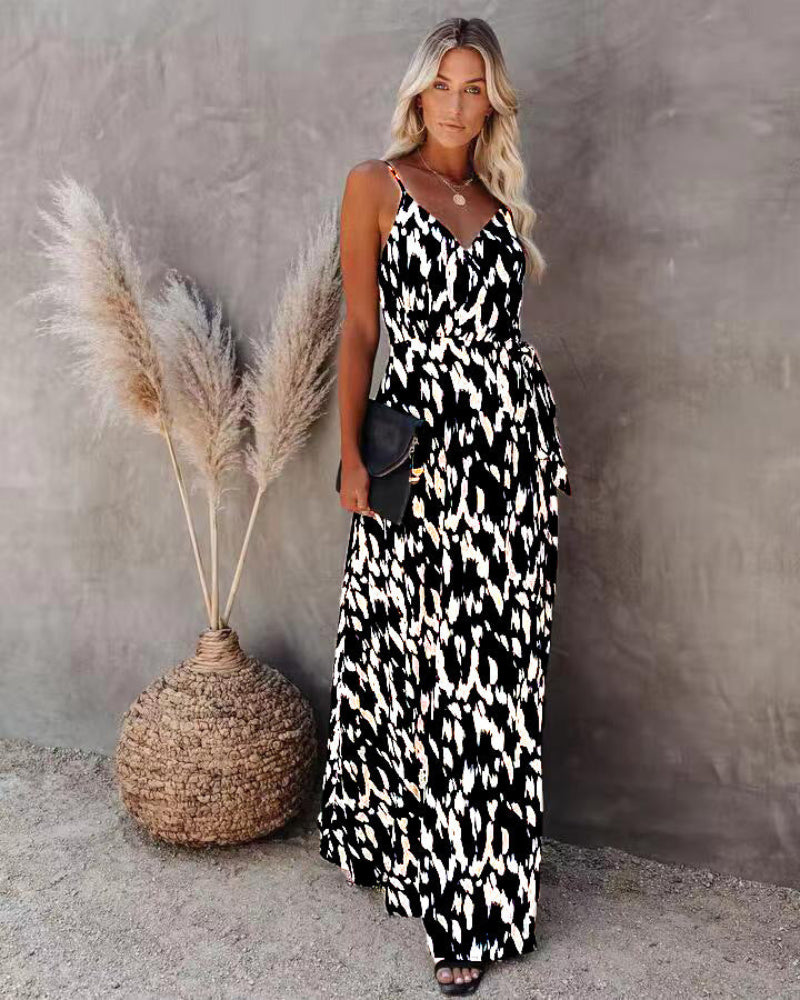 Women's Printed Spaghetti Strap Maxi Dress