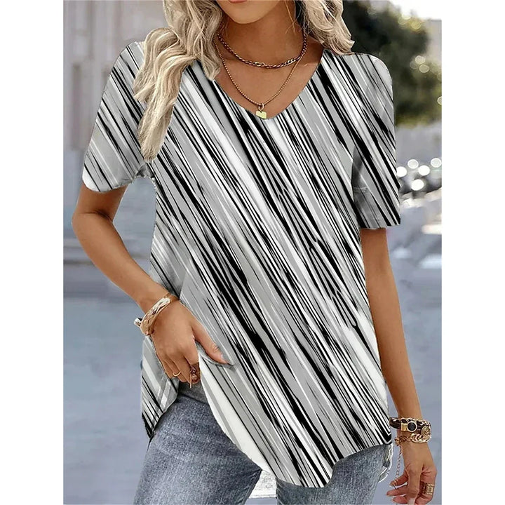 Women's Floral V-Neck Relaxed Fit Everyday Blouse