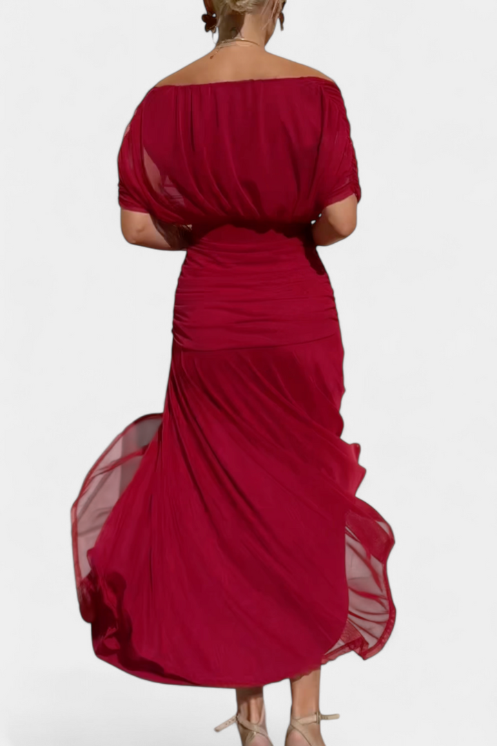 Florendra | Long Floral V Neck Dress