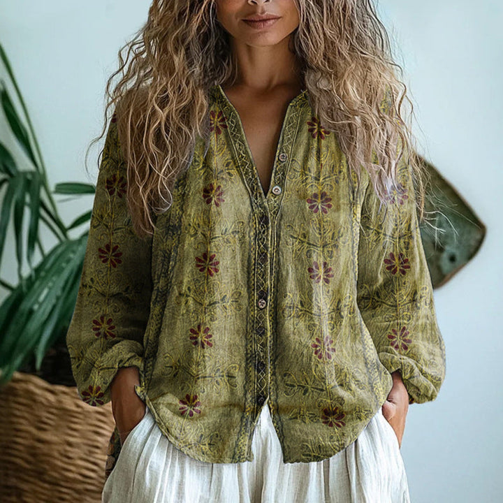 Avis | Vintage Leaf Print Blouse
