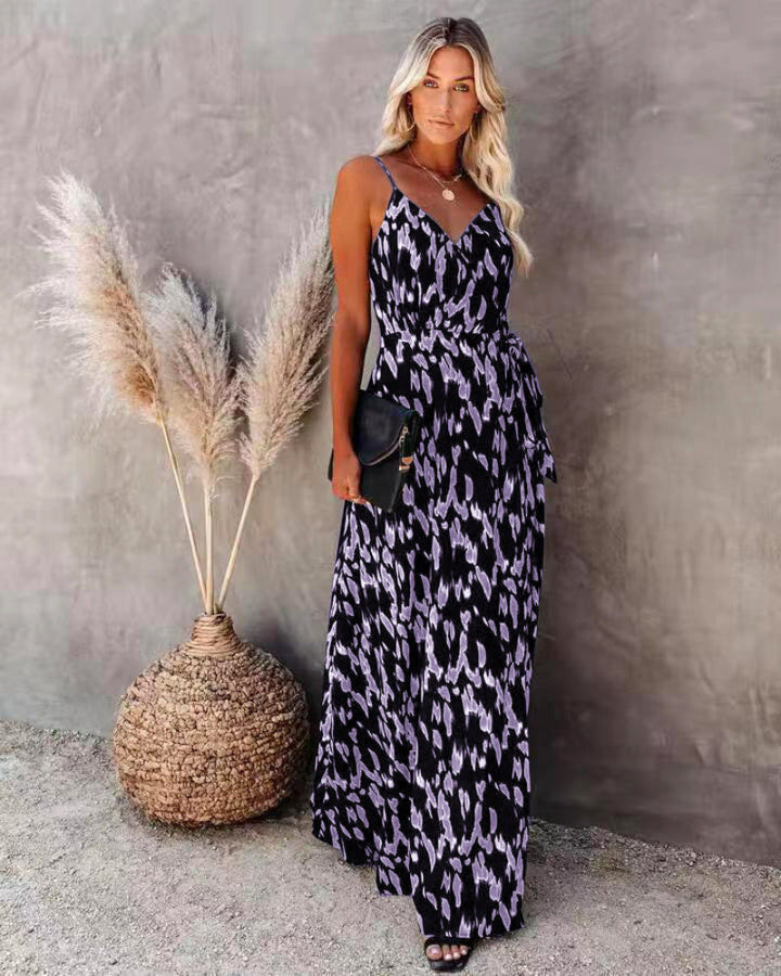 Women's Printed Spaghetti Strap Maxi Dress