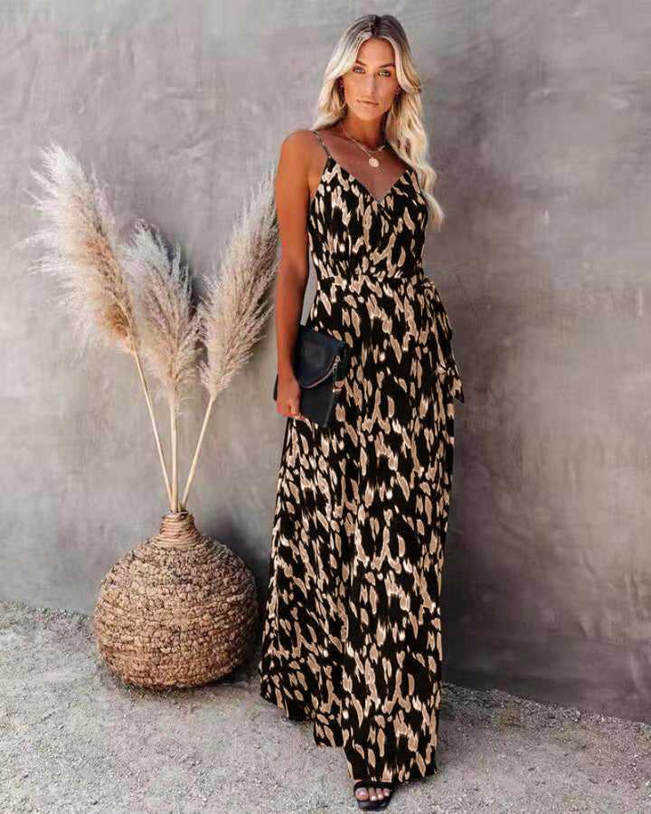 Women's Printed Spaghetti Strap Maxi Dress