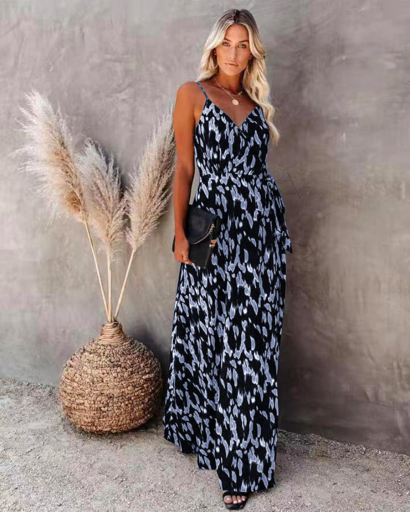 Women's Printed Spaghetti Strap Maxi Dress