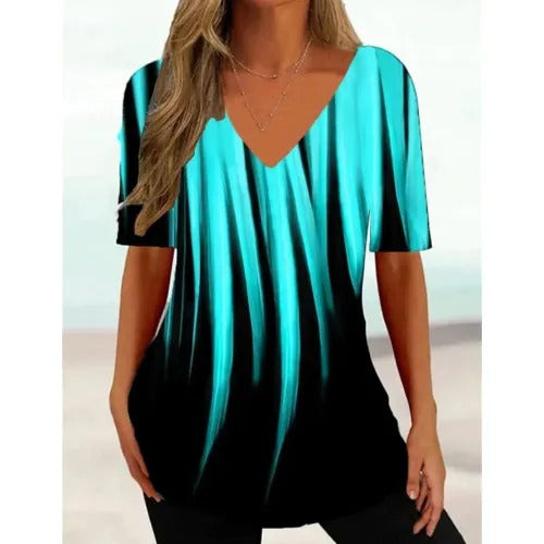 Women's Floral V-Neck Relaxed Fit Everyday Blouse